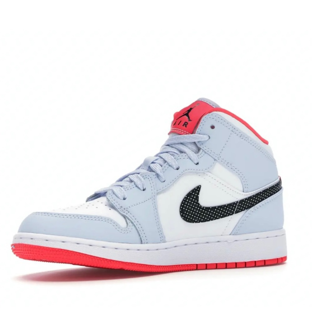 AIR JORDAN 1 MID Half blue polka dot swoosh (GS) Size 5.5Y